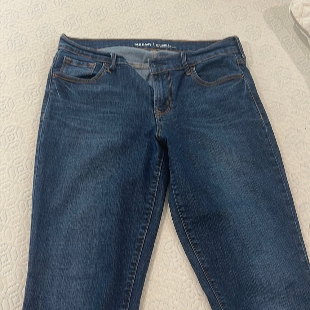 Never worn dark wash original 10 long jeans